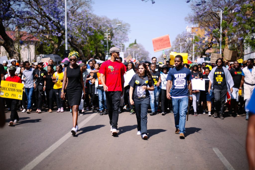 Students merch to the Union Buildings