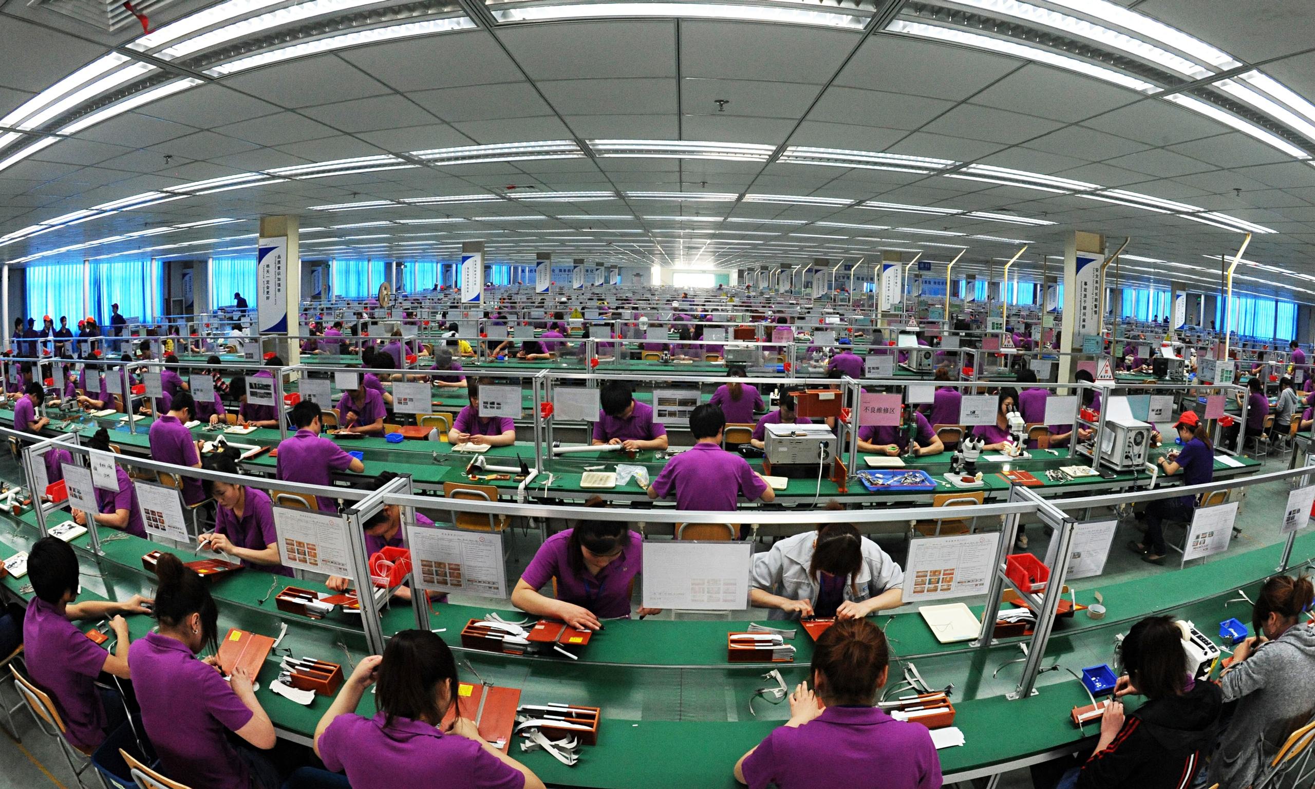 Factory workers in China