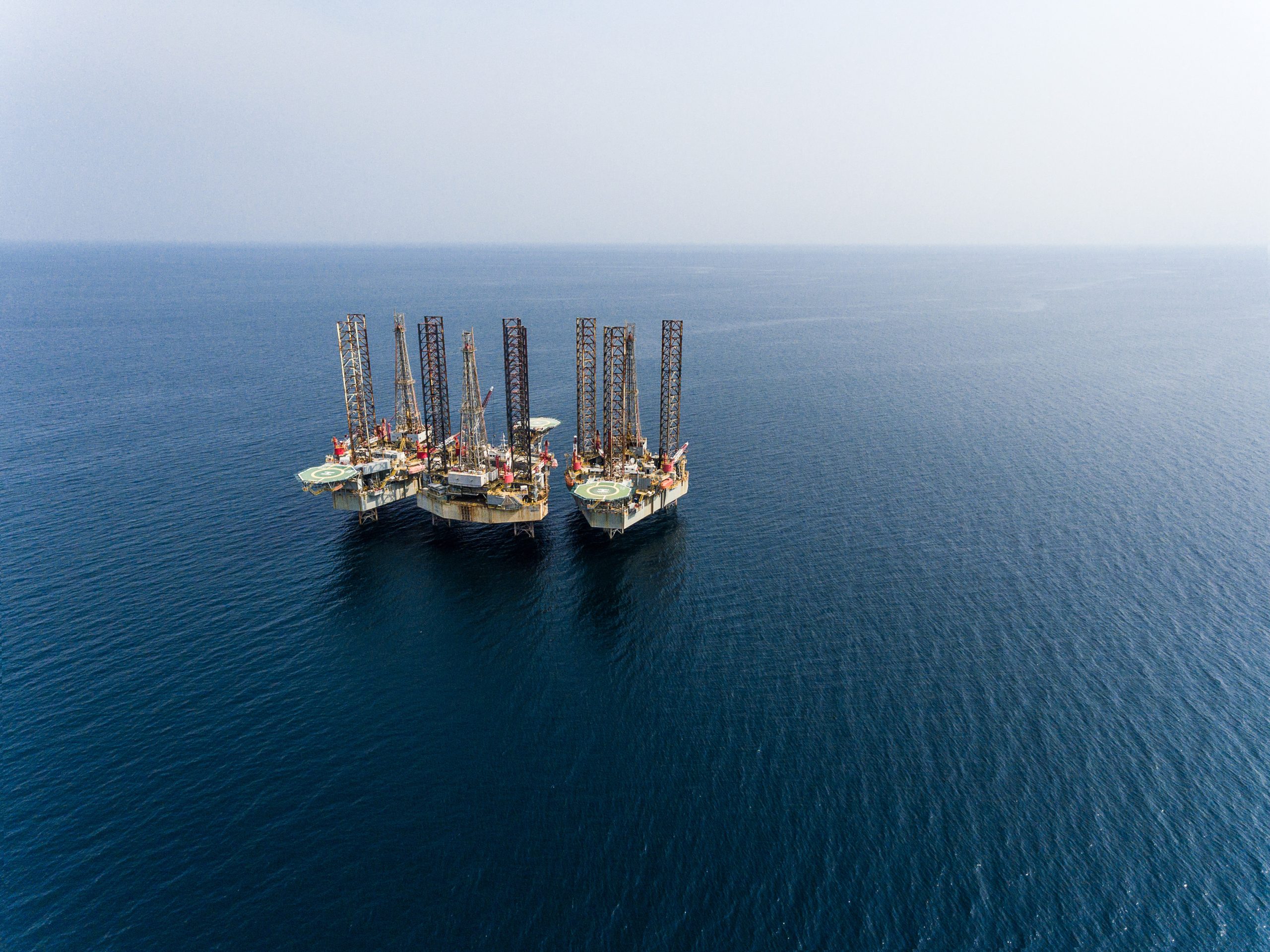 Aerial,View,On,Oil,And,Gas,Drilling,Platform,In,The