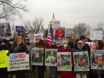 Washington,,Dc,-,February,5,,2025:,Protesters,With,Signs,Gather
