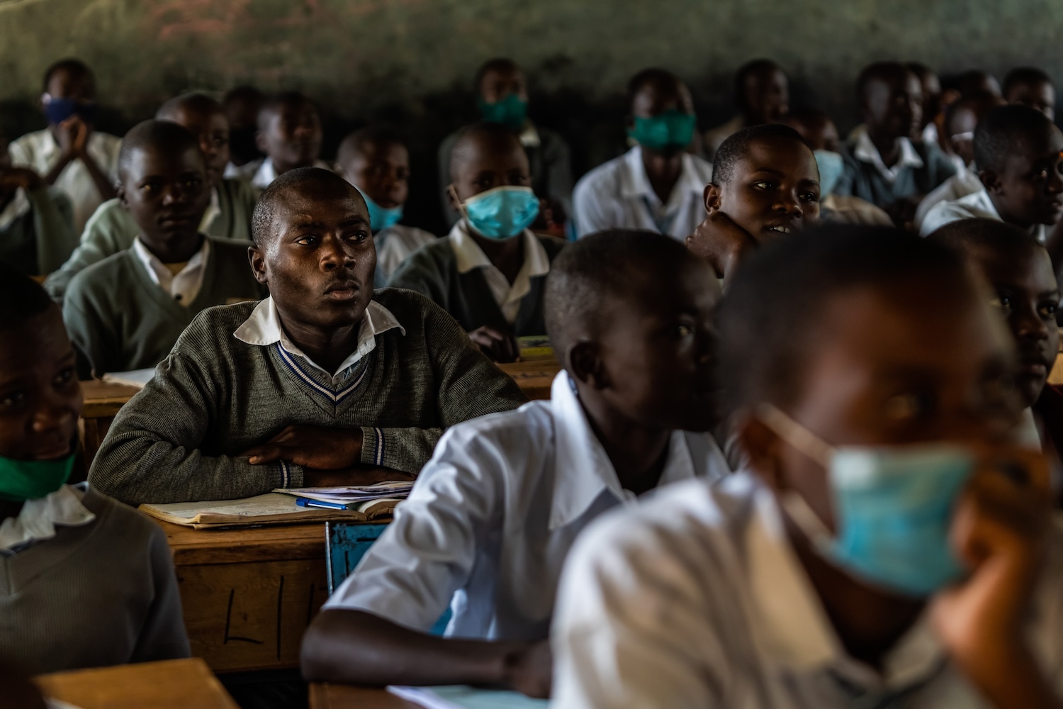 Shianda,,Kenya,-,07.21.2021:,High,School,Students,Wearing,Masks,And