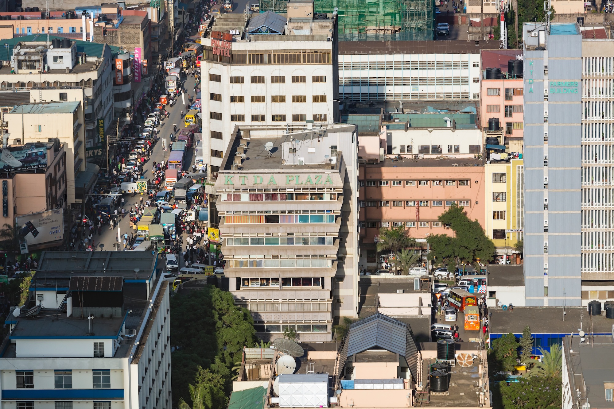 Nairobi buildings from above.