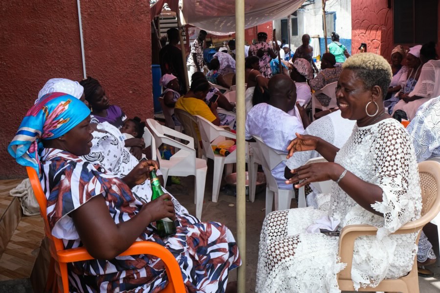 A group of women at a ceremonial gathering.