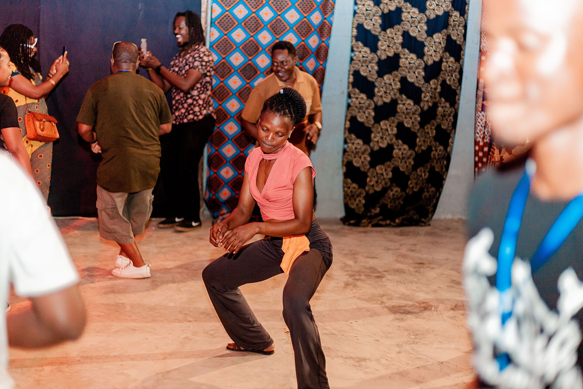 A woman dancing in a nightclub in Tanzania.